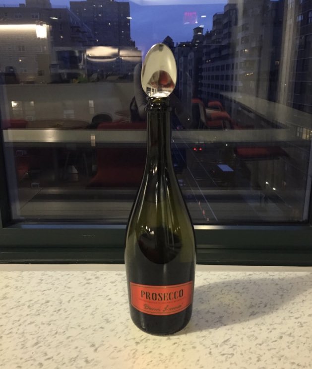 abbot_george's tweet photo. No need for the spoon to keep the fizz. We have plenty from £10 #wineoclock #winelover #GeorgeAbbotGuilford https://t.co/WUnQ6dcR2o