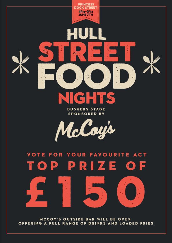 Hull Street Food Nights are back! We're sponsoring the buskers stage again but this time with a twist... the audience can now vote for their favourite acts! The performance with the most votes when the Street Food Nights end in September will win £150! More details coming soon!