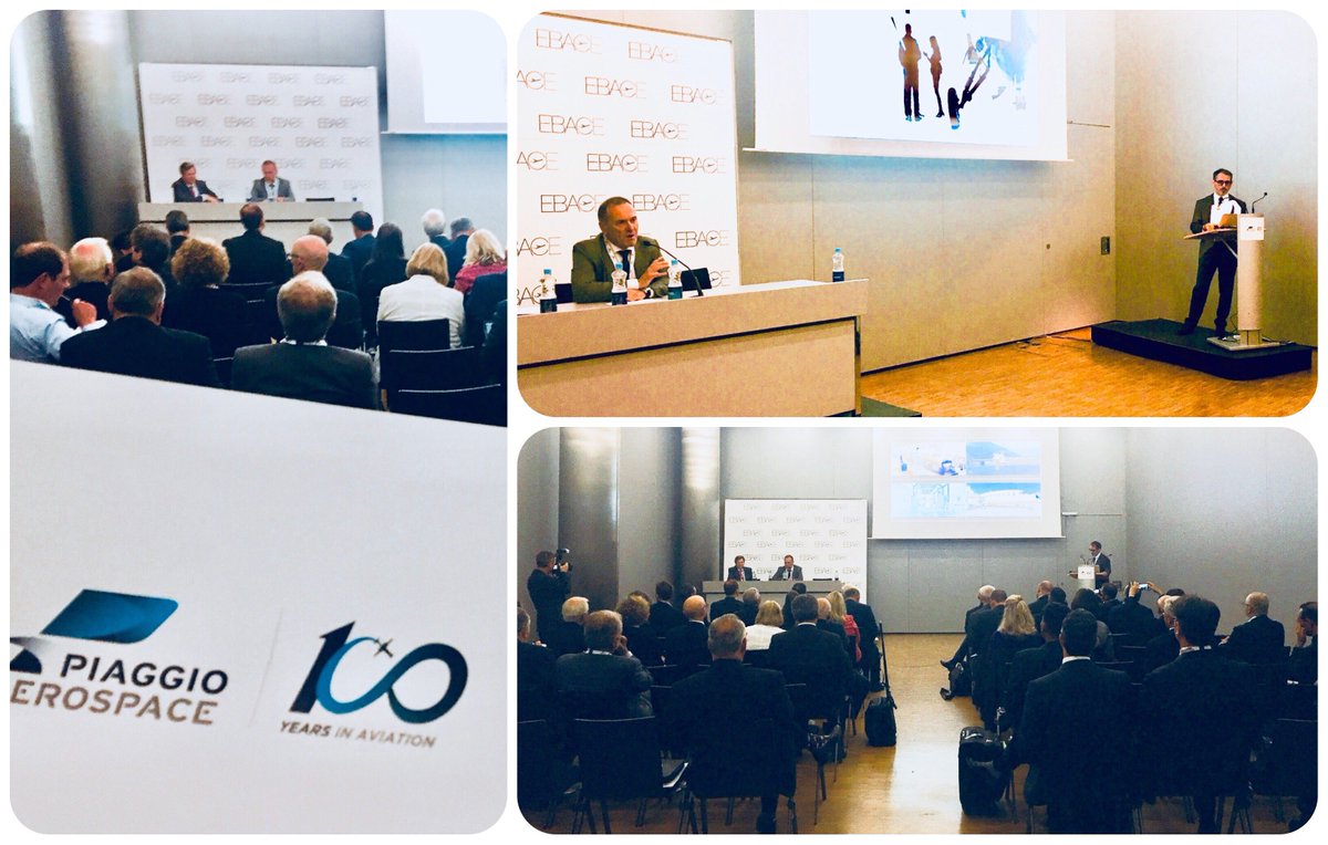 PiaggioA's tweet photo. #PiaggioAerospace CEO Renato Vaghi just presented growth plans and new #AvantiEVO orders, whilst celebrating #100years in aviation https://t.co/20VfKPPb6N  #EBACE18 @ebace @NBAA
https://t.co/oYv0n2i0ed https://t.co/xhwt8POBsg