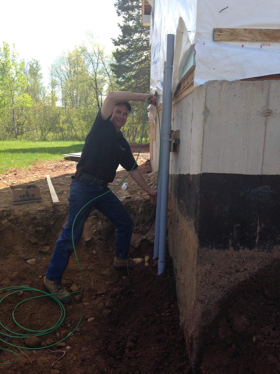 WattsourceNB's tweet photo. Underground installation for Prestige Homes in Sussex NB.  Nice to be working outside again in the sunshine with the birds singing.  We only have 4 months of this, make the most of it. https://t.co/FZO1xqLBbF