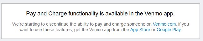 benjindubishar's tweet image. Welp, guess I&apos;m switching off of @venmo entirely now.  You&apos;re not such a unique service that you can justify not having at least a website endpoint.