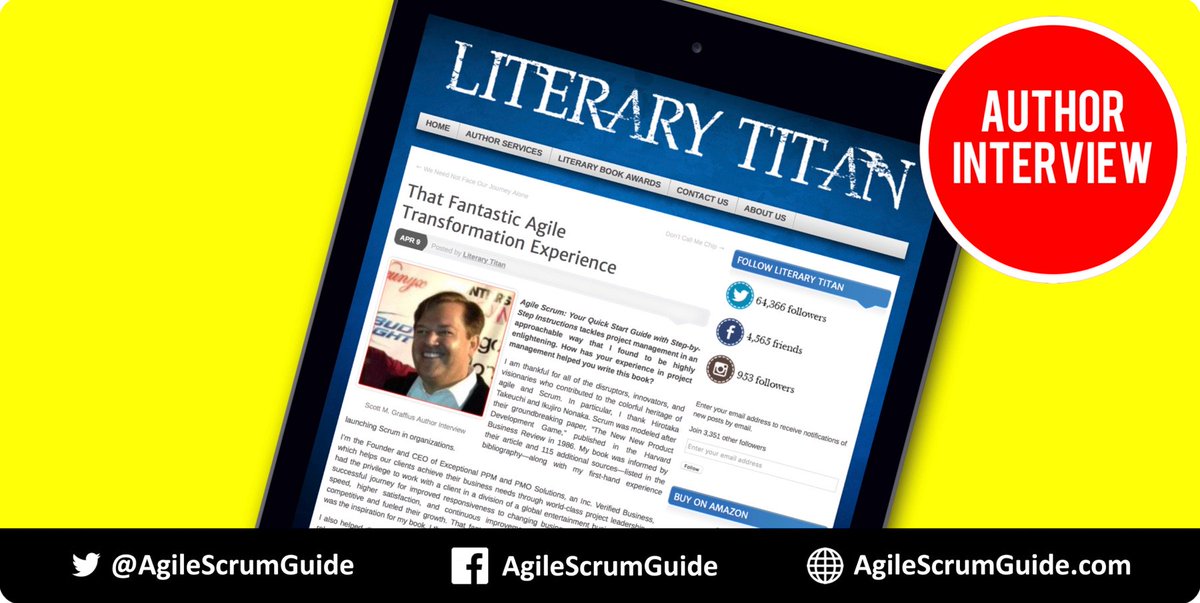 AgileScrumGuide's tweet photo. “Agile Scrum” author interview done for Literary Titan
https://t.co/KvWioNbLlV
#agile #scrum #business #IT #tech #technology #techmgmt #innovation #innovationmanagement #startup #leadership #book #author #interview #authorinterview #LiteraryTitan @ScottGraffius @Exceptional_LLC https://t.co/I1XarXhSbb