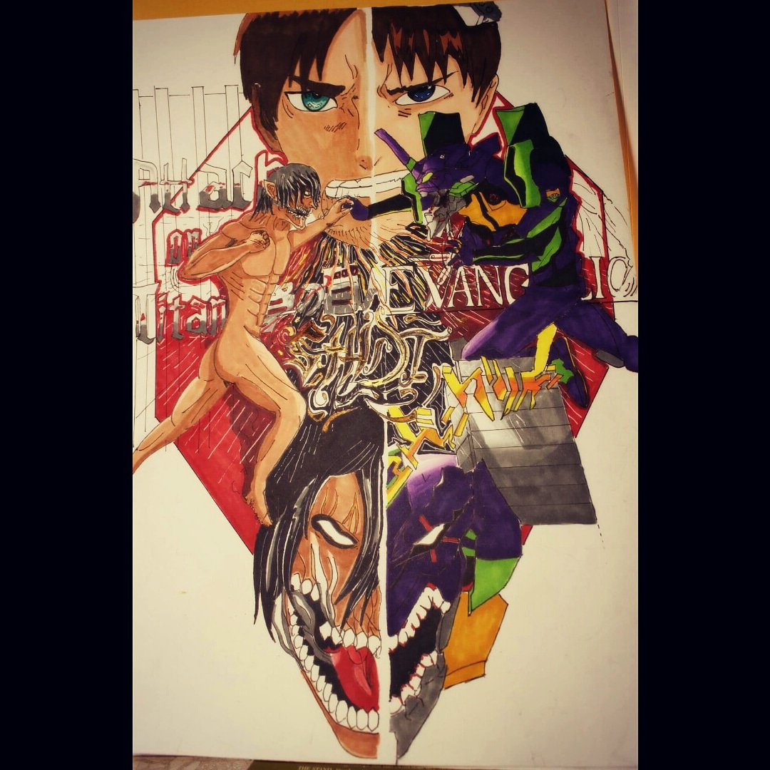 _smdt's tweet photo. Attackontittan vs Evangelion #AttackOnTitan #evangelion #drawing #videodrawing #youtube link https://t.co/stFYzuIvy4
#arte  #anime #ataquealostitantes https://t.co/I81ysHN203
