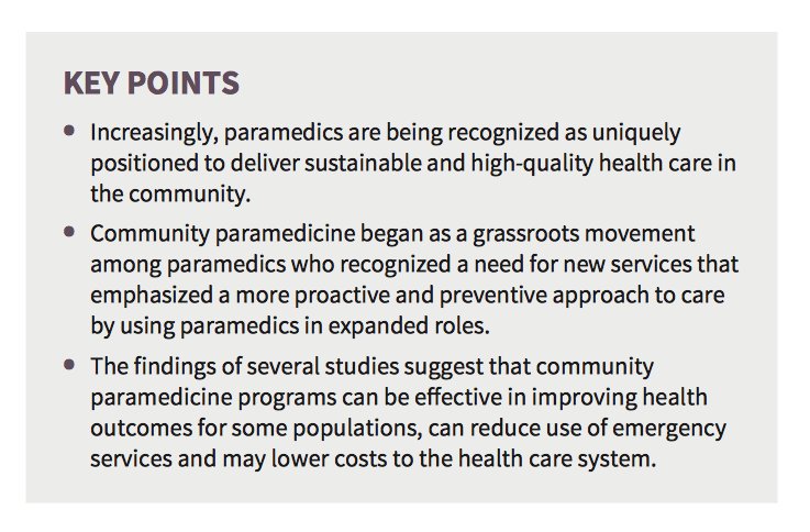 CMAJ's tweet photo. Paramedics increasingly deliver sustainable and high-quality preventive healthcare in communities. @ChiefMNolan et al. explain this evolving area of practice: https://t.co/tIrMii1lxn *gated

@RenCtyParamedic @cdnparamedicine @iParamedic #cdnhealth #primarycare https://t.co/7cFadvXea7