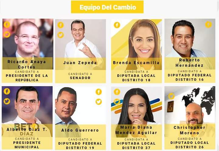 Entérate de todas las actividades que lleva a cabo el equipo del cambio a través de nuestra página de internet prdtlalnepantla.org 
<a href="/RicardoAnayaC/">RicardoAnayaC</a> 
<a href="/JuanZepeda_/">Juan Zepeda</a> 
@brendaesTlalne 
#RobertoHernandez 
<a href="/betodiazt/">Alberto Diaz</a> 
<a href="/soyaldoguerrero/">Aldo Guerrero</a> 
@ConDianaSi 
<a href="/cmorenorojas/">Christopher Moreno R</a> 
#PorMéxicoAlFrente