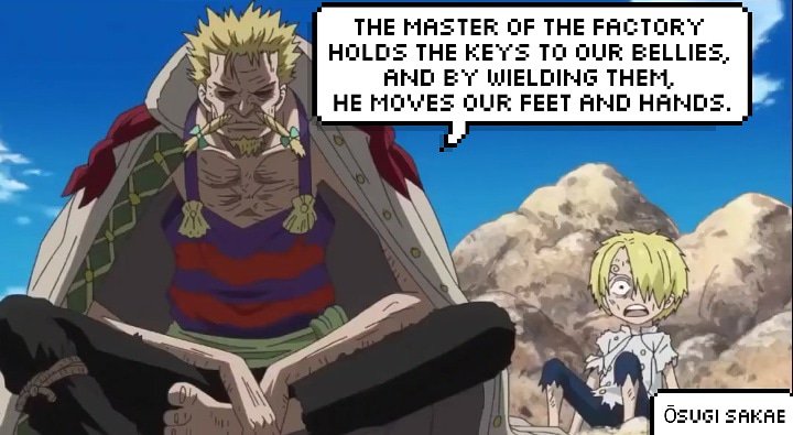Bokunoheroa's tweet photo. "The master of the factory holds the keys to our bellies, and by wielding them, he moves our feet and hands." -Ōsugi Sakae
https://t.co/ZE4Rxacccg #anime #anarchism #one piece#osugisakae #thechainfactory https://t.co/upxyjhhaXY