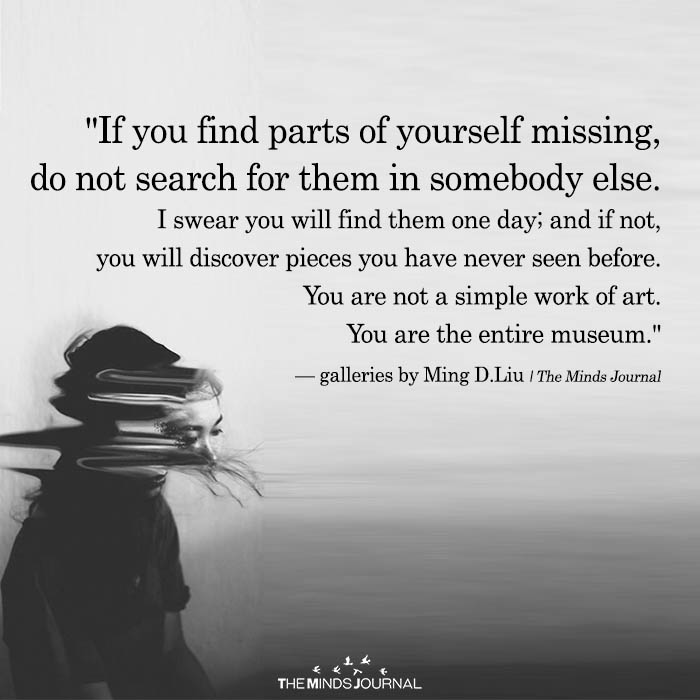 missing someone else or missing yourself