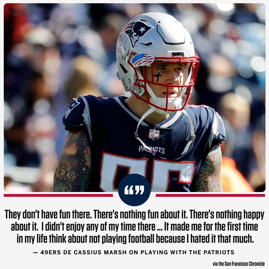 SportsCenter's tweet photo. Cassius Marsh did not have a good time with the Patriots. https://t.co/rZ2QBUeMZ2