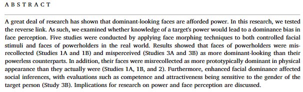 People misremember powerholders as looking more dominant sciencedirect.com/science/articl…