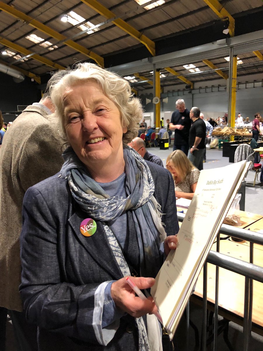 fletcher_ruth's tweet photo. The mnawesome Catherine Forde who fought against the Eighth in 1983, worked with @IrishFPA ++ to minimise its harmful effects, inspired and contributed to  @Lawyers4Choice and here, tallying for Dublin Bay South, as we #RepealedThe8th. https://t.co/GQ8JmcSFyw