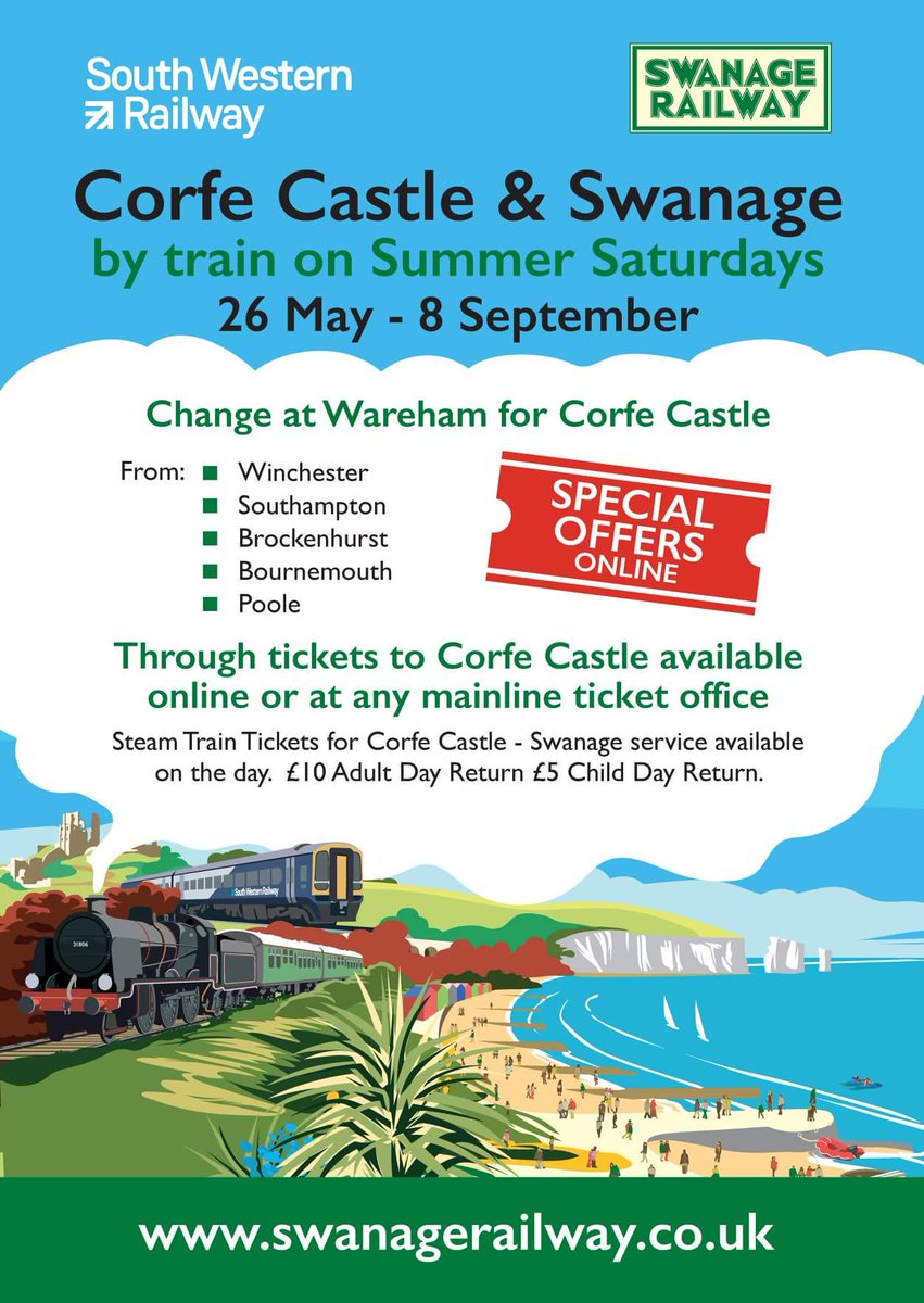 All change at a Wareham for Corfe Castle. Saturday summer special. #fdorsethour @bmouthofficial @WhatsOnInPoole @WhatsOnInDorset