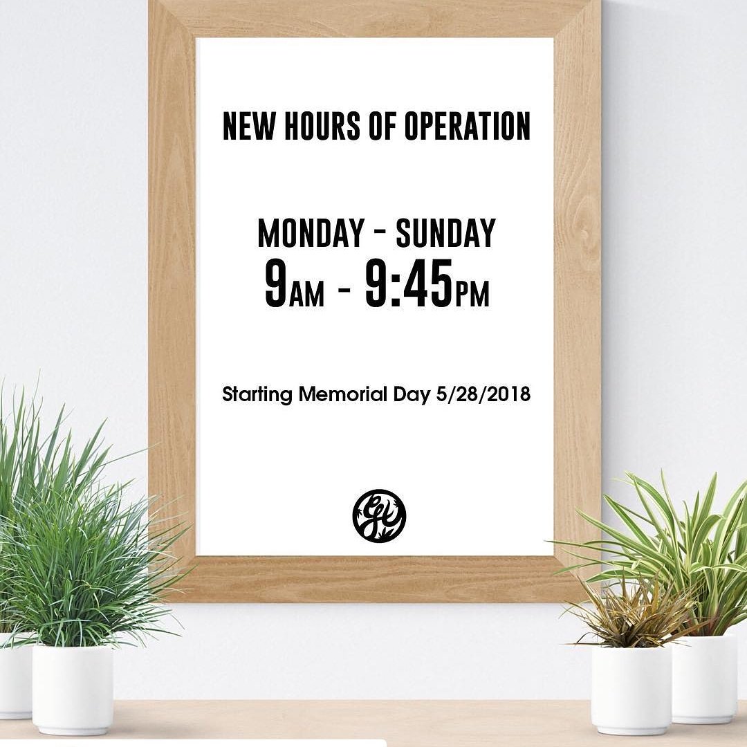 Mimi_THC's tweet photo. Rise and shine Hollywood. Greenhouse is excited to announce our new hours going into effect today. #MemorialDay #greenhousehollywood https://t.co/RbmOOfdRDz