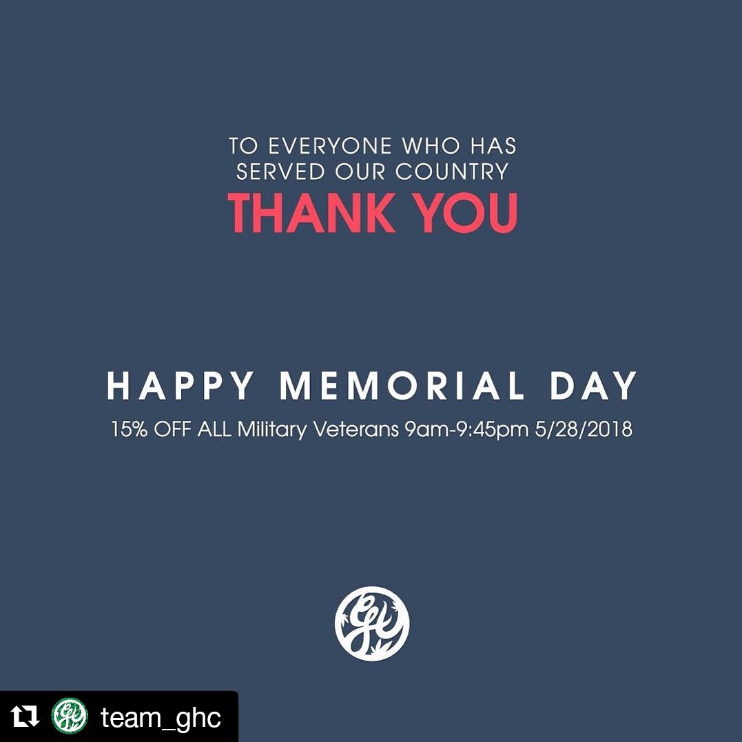 Mimi_THC's tweet photo. THANK YOU - 15% OFF for all Military Veterans today. https://t.co/510j8Aeajn