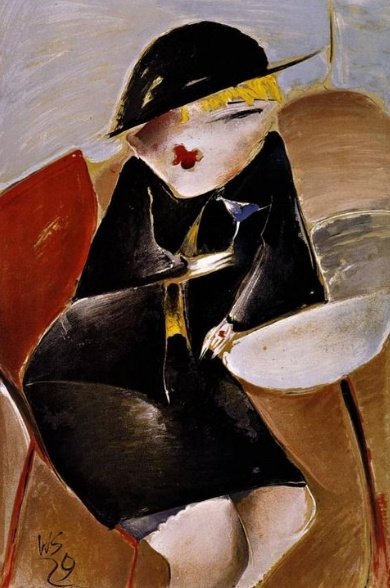 <a href="/janeadamswatts/">Jane Watts</a> <a href="/tizianacampodon/">tiziana campodoni </a> “Demi-monde Lady at a Café Table” Werner Scholz 1929