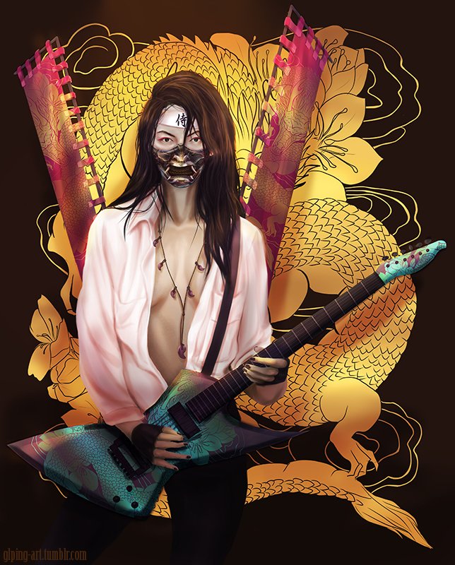 JustGLPing's tweet photo. Samurai Rock’N’Roll #digitalpainting https://t.co/milDl0q9BL