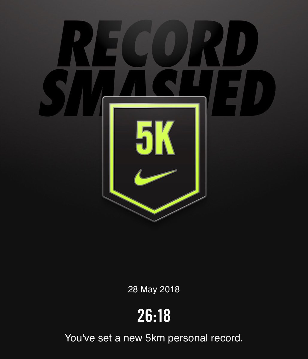 _fahim's tweet photo. 5km run @ 5m16s average/km. 26m18s duration. 35m total elevation climb. Est 307 calories burnt. Average heart rate 162bpm. Another personal best! @NikeRunning #running #5k #ramadanrunclub #runday #personalbest #pb #recordsmashed https://t.co/psccBdBnC7