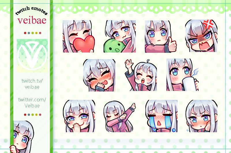 vei 🖤 VSHOJO on Twitter: "New emotes done by the one and only @bakawoof <3  They're sosososo pretty and so worth the wait ʕ •ᴥ•ʔ (Slowly moving away  from purely streaming OW;