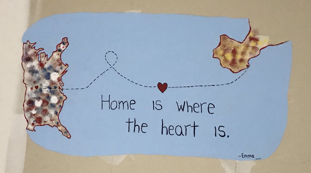 enmittta's tweet photo. “You will never be completely at home again, bc part of your heart will always be elsewhere but, that’s the price you pay for richness of loving and knowing people in more than one place.” 

- I painted this on my host mom’s garage bc Missouri will always have part of my heart💙 https://t.co/nWfKFzVZto
