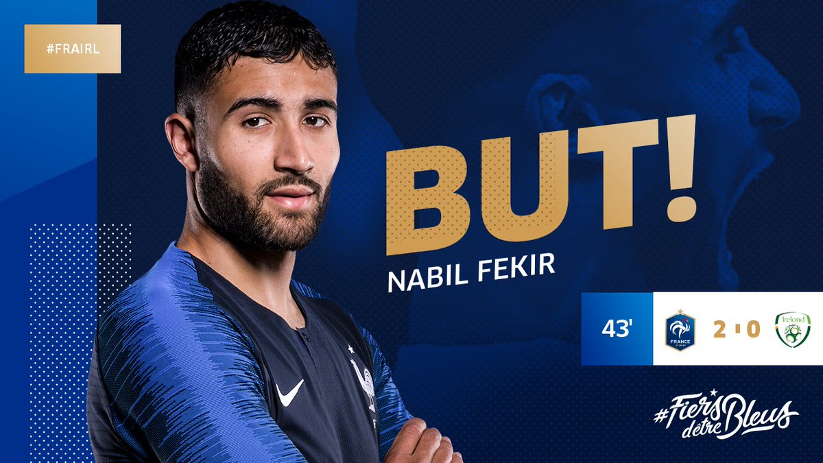 equipedefrance's tweet photo. Le 2-0 !! @NabilFekir  #FRAIRL https://t.co/7Li8iGNC0K