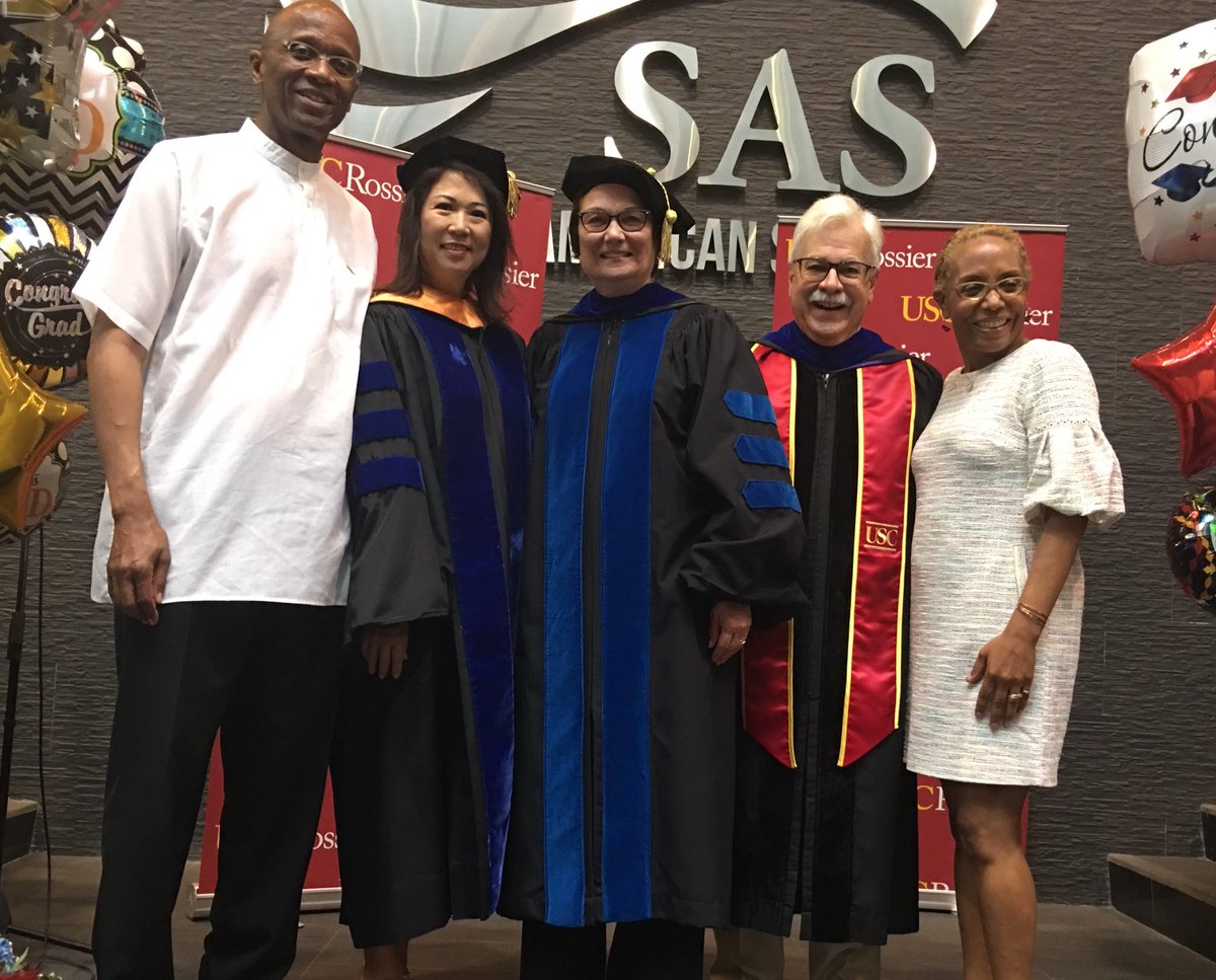 EdD graduation festivities at Singapore American School on Saturday.   17 new grads from SAS whose leadership will greatly benefit the students and other teachers.  In this photo, from left to right, Anthony Maddox, Ruth Chung, me, Larry Picus, Renee Smith-Maddox - all from USC.