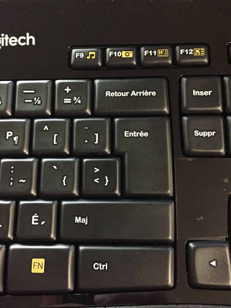 Just unboxed a brand new wireless keyboard/mouse combo, spent 2 hours working with it, and then realized that the entire thing is in French...