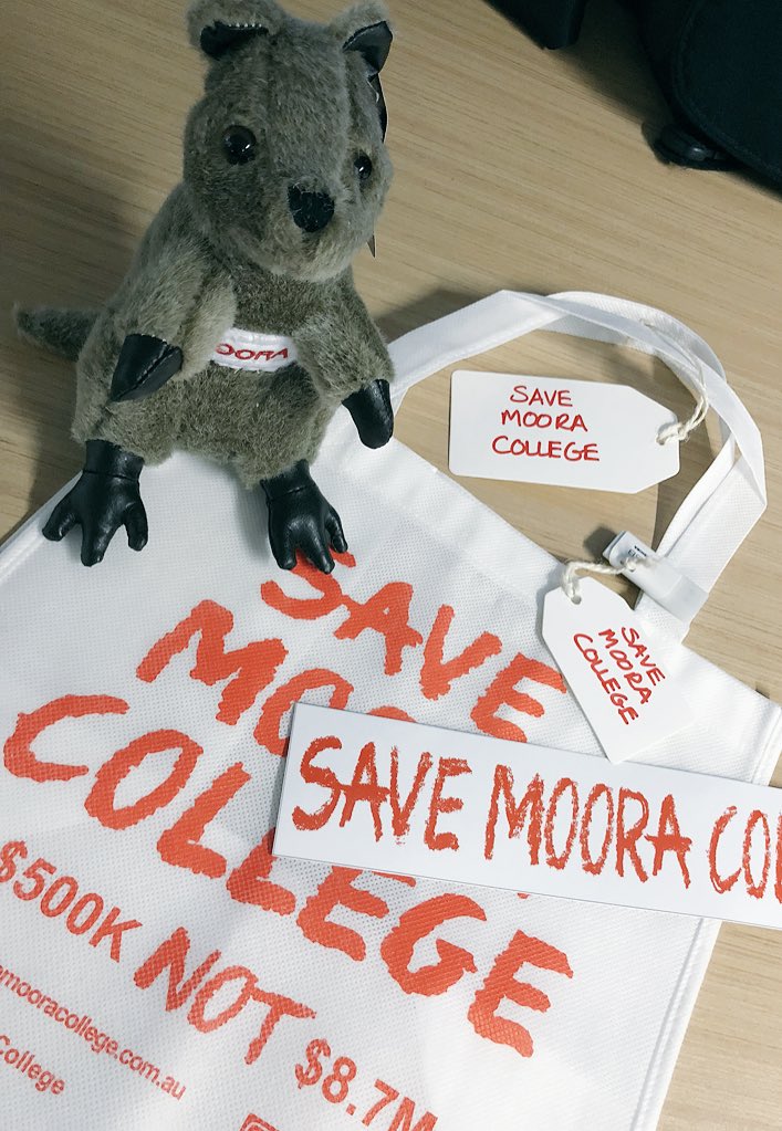 Barnsy_Lisa's tweet photo. The fight to save Moora College continues, with the launch of their mascot ‘Moora Quokka’. #perthnews https://t.co/xlOoorNEHX
