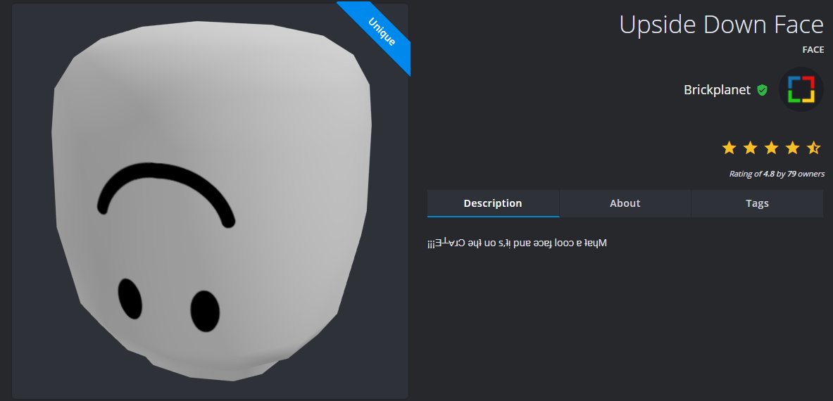 roblox upside down face wiki roblox upside down face wiki