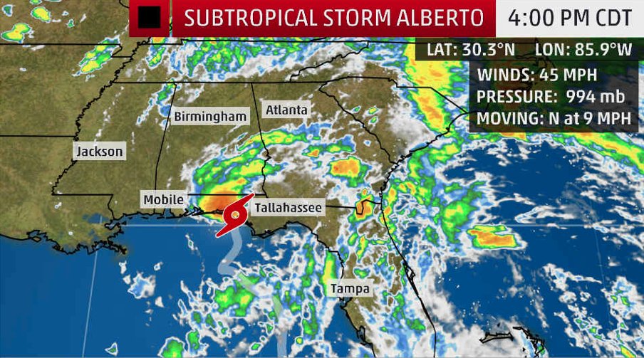 The Weather Channel On Twitter Subtropical Storm Alberto Has