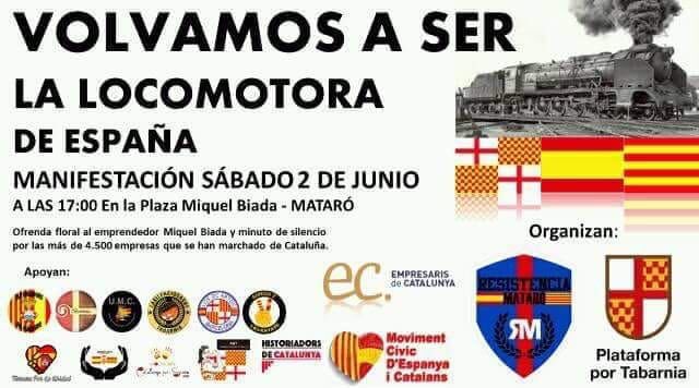 Esperamos veros a todos este sábado 2 de junio a las 17:00 en Mataró. No podemos faltar. 
ACUDE. DIFUNDE. 🇪🇸