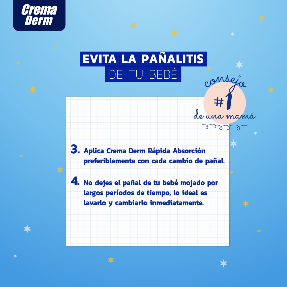 CremaDerm's tweet photo. Sigue estas recomendaciones y aprende a evitar la pañalitis en tu bebé. https://t.co/J1rBr9rbW6