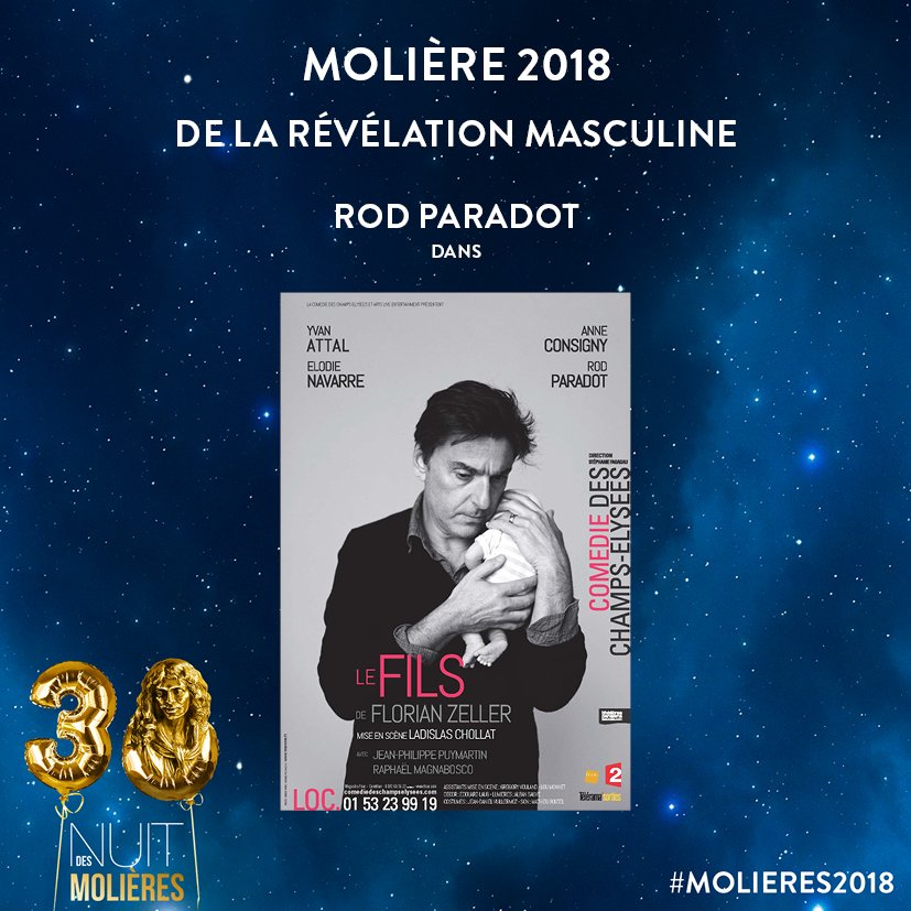 NuitdesMolieres's tweet photo. Le molière de la révélation masculine est attribué à Rob paradot
#Molières2018
photo @DrumRemix https://t.co/1zDROhdMzm