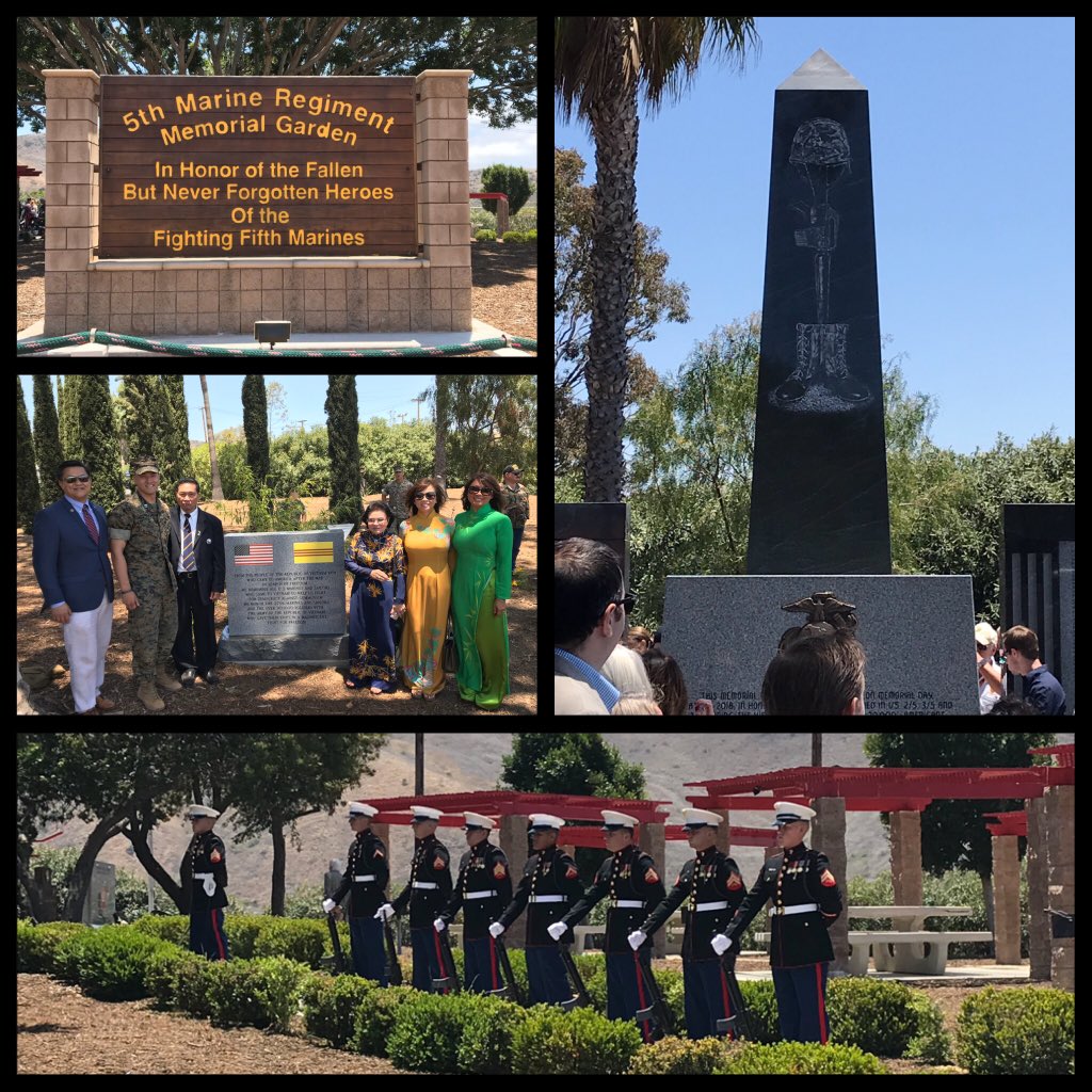 Honoring 2,706 Marines who made the ultimate sacrifice for our Country @5thMarines Vietnam War Memorial at Camp Pendleton #SemperFi