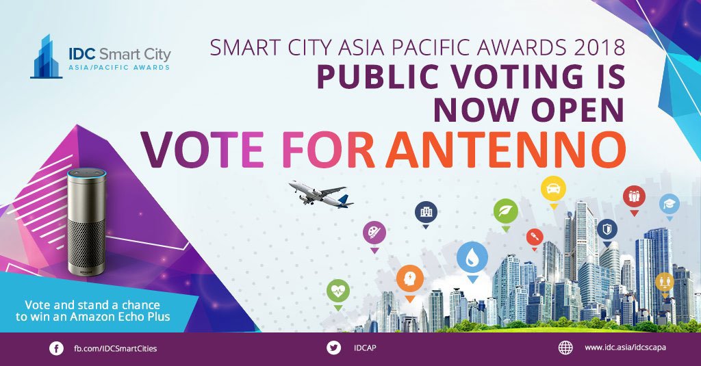 Datacom's tweet photo. Last three days for public voting! Our Antenno mobile app for local government is a finalist in the IDC 2018 Smart City Asia Pacific Awards!
Public voting counts for 25%, so please vote for Antenno before the 31st May. Vote here: https://t.co/Fvm3CuLk2y
#IDCSCAPA2018 https://t.co/tLs1tZVbZj