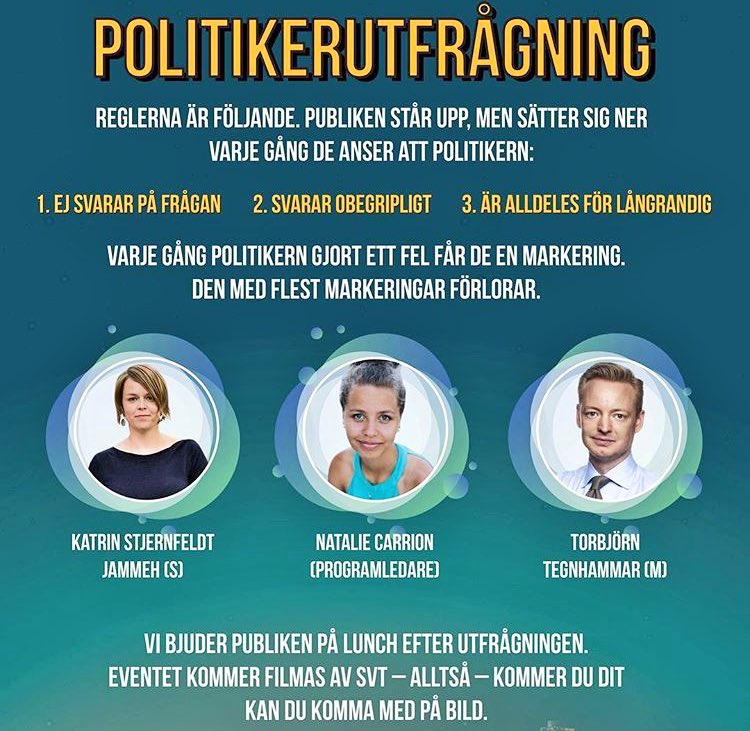 nataliecarrions's tweet photo. På onsdag 10.00!!! Återkommer med plats imorgon. Vi behöver folk! Bor du i Malmö, och är en ung person? Var med!!! I närheten av Folkets park.

#Valet @jagrostar #Politik #sverigesröster @sverigesroster2018 #SVT #Programledare #Jagröstar #Politik #Malmö https://t.co/iuBvlwj7I5