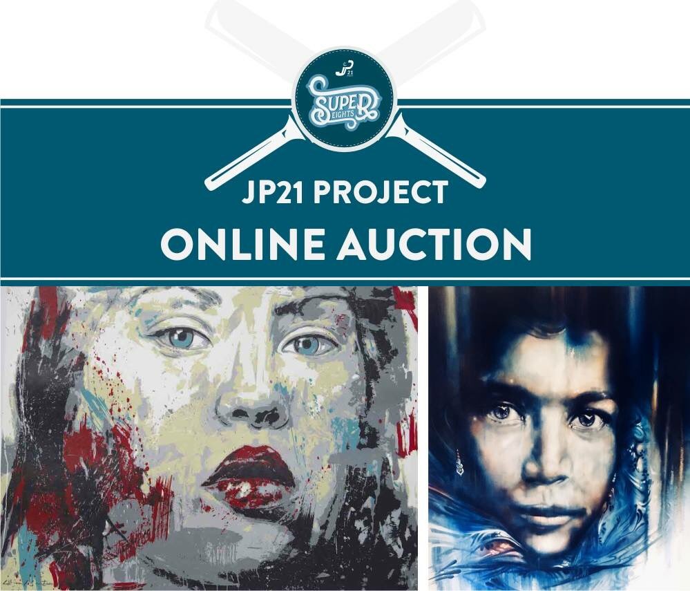 ONLINE AUCTION

JP21 SUPER EIGHTS received 2 stunning artworks from
Lionel Smit &amp; Eugenia Campbell for the Online Auction
To raise funds for JP Duminy's Charity, JP21 Project.

To BID southernstroll.com/auction3.html
Or e-mail jp21supereights@southernstroll.com
<a href="/jpduminy21/">JP Duminy</a> 
<a href="/JP21Project/">JP21 Project</a>