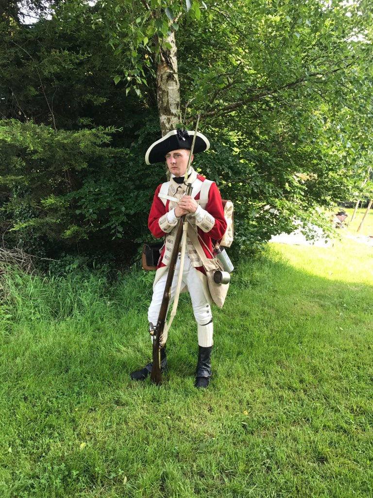 One of our Redcoats at a small event in Bucks #redcoat #solosoldier #represent #18thcentury #marchingon