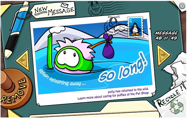 ThatPenguinGame's tweet photo. Retweet this if you ever had a Puffle run away from you on Club Penguin. https://t.co/1WqQ9SQD23