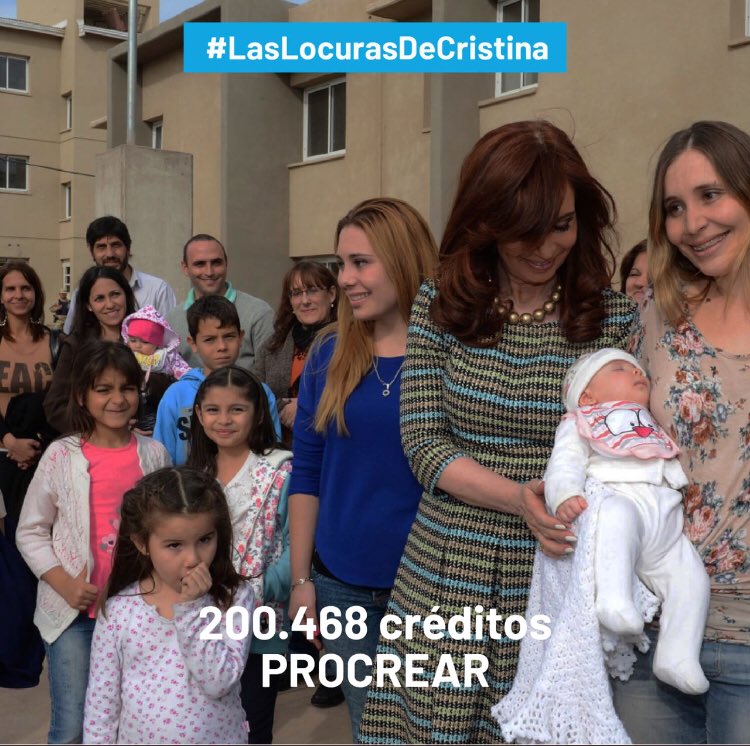 Gracias a #LasLocurasDeCristina mi Cuñado, Mi Hermano, Yo y Muchísimos Argentinos de todos los Partidos Políticos  tenemos una Casa Propia con el <a href="/Procrear/">Procrear</a> todos por sorteo en Lotería Nacional, sin Clientelismo, hoy pagamos una cuota en el <a href="/BcoHipotecario/">Banco Hipotecario</a> Gracias <a href="/CFKArgentina/">Cristina Kirchner</a>