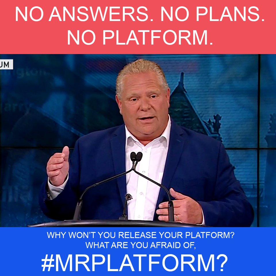 TheJasonPugh's tweet photo. How the heck was #DougFord's message "clear" when he won't even release his platform, @reicurran? You should be embarrassed for saying such a thing! (Originally tweeted this at Vassy by mistake.)
#pnpcbc #cdnpoli #onpoli #OnElxn #MrPlatform https://t.co/AEFqcFYWmk