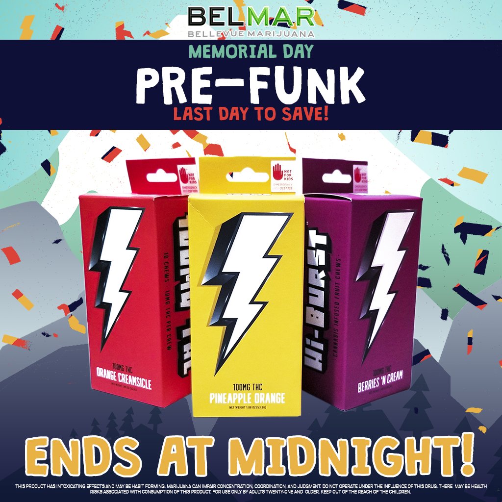 BelMar425's tweet image. Our Memorial Day Sale Ends at Midnight! Last change to save on Hi-Burst, @HonuInc wax, Legends, Private Reserve, Terp Stix, &amp;amp; more!  Come on by or reserve your order today online!
#Honu #NWCS #Legends #HiBurst #TerpStix #BelMar #BellevueMarijuana #THC #Bellevue #MemorialDay