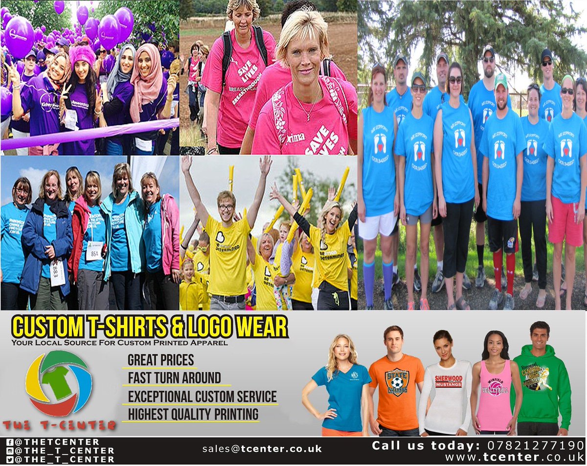 The_T_Center's tweet photo. @CharityEventsUK @TheBardsHospice Let us support your this great work by supplying you with tshirts. Choose from our range of great T-shirts and add your charity text, logos and designs. Contact us for details. https://t.co/yongkcGZFh