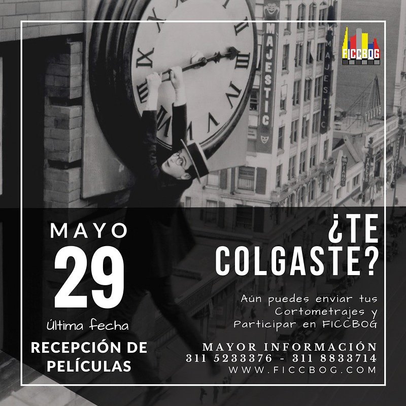 Ficcbog_Oficial's tweet photo. ¡Pilas! Aún estás a tiempo de enviar tu cortometraje, no te quedes por fuera de nuestro Festival, va a estar increíble 😎, quedan pocos días.
Más información en https://t.co/ExNcCRo3Wh
.
.
#god #Bogotá #producción #actores #generos #director #iglesia #ficcbog #gratis #atención https://t.co/ehNH2Pos0H