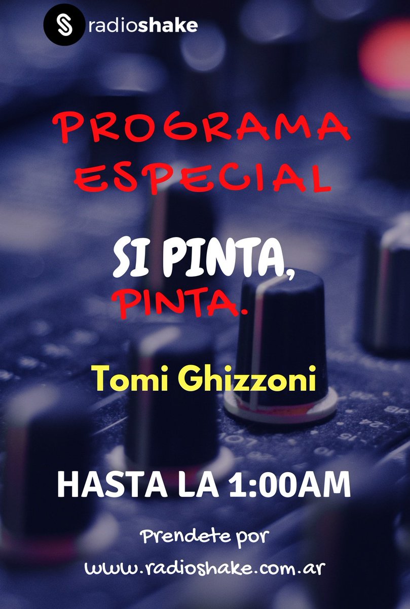 Programonnnnn💯💯
👉 radioshake.com.ar 👈
De la mano del crack de <a href="/TomiGhizzoni/">Ţomi Ghizzoni</a> 🙌
Hasta la 1! ✔
