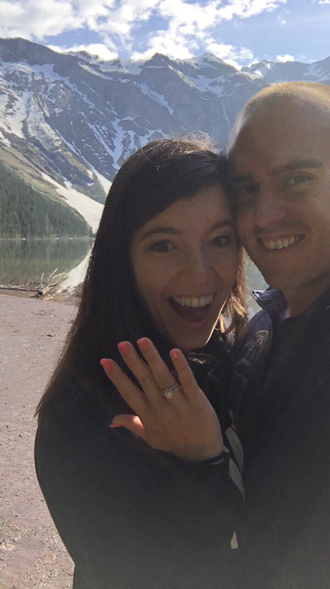 Mmackin17's tweet photo. Already posted to Facebook and Instagram, so here’s one more:

She said yes! Made her climb a rock to get a rock, but so thankful I get to spend the rest of forever with .@sidneylynn3. Thank you @GlacierNPS for the best vacation ever. Couldn’t have went any better. #AvalancheLake https://t.co/17ZIK5V57p