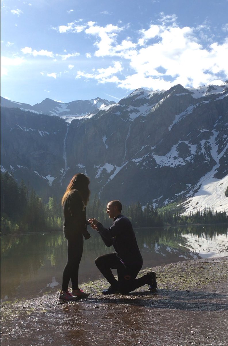 Mmackin17's tweet photo. Already posted to Facebook and Instagram, so here’s one more:

She said yes! Made her climb a rock to get a rock, but so thankful I get to spend the rest of forever with .@sidneylynn3. Thank you @GlacierNPS for the best vacation ever. Couldn’t have went any better. #AvalancheLake https://t.co/17ZIK5V57p