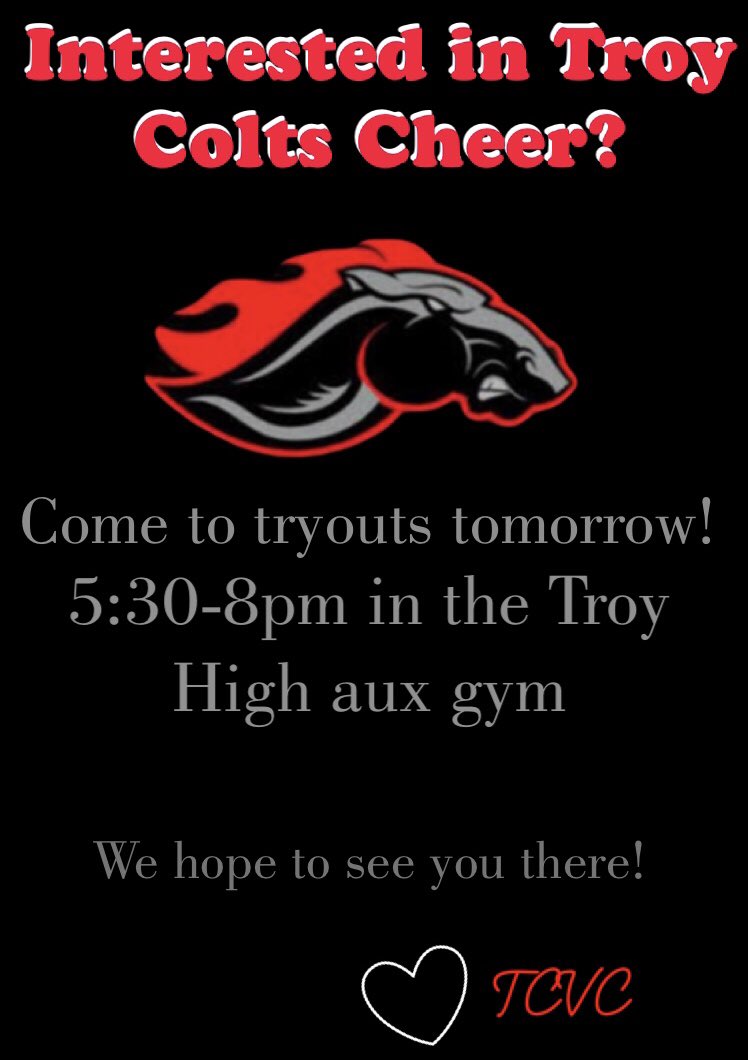 We can’t wait for sideline season to start! Come to tryouts tomorrow 5:30-8 in the aux gym! ❤️🖤