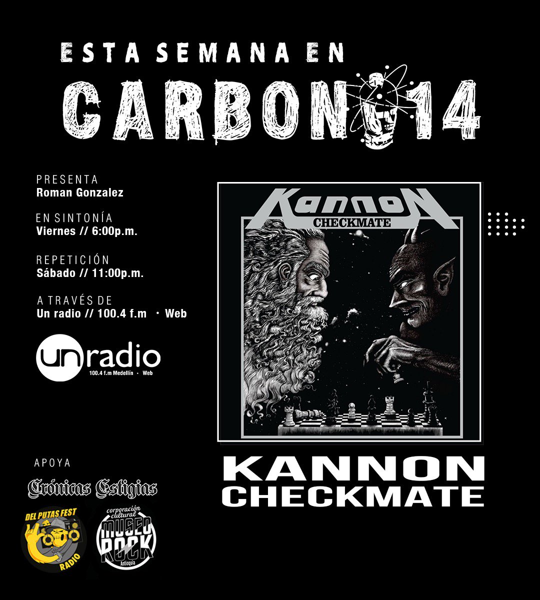 Hugomondo's tweet image. #Kannon #Checkmate larga duración sonará completo el viernes por UN radio 100.4FM  en Medellín a las 6:00 PM @romangonzalez69 mil gracias