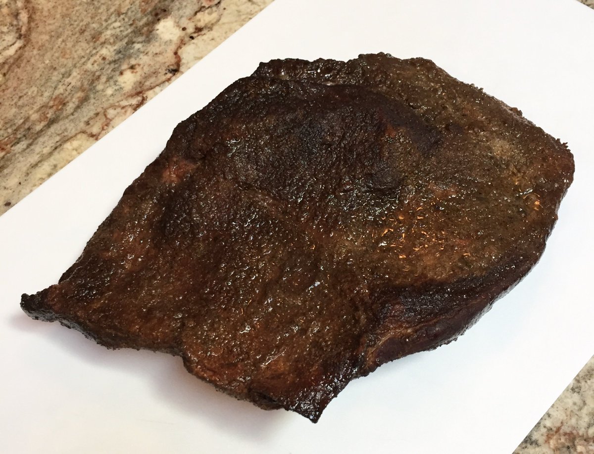 AaronMKrouse's tweet photo. Brisket. It’s what we’re having for dinner. #snakemethod #smoked #mesquite #brisket #barbecue @WeberGrills #kettle https://t.co/B92D1dTm2C