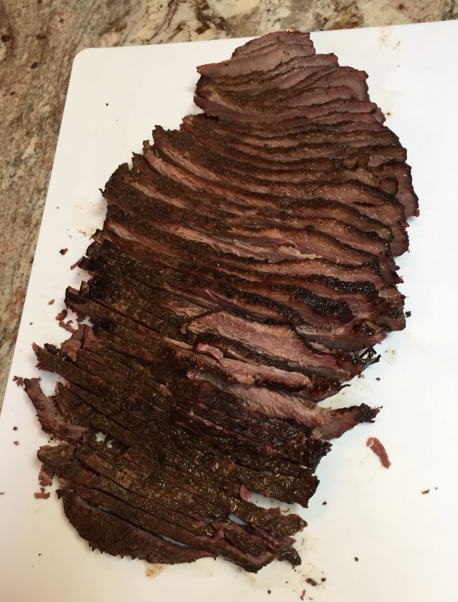 AaronMKrouse's tweet photo. Brisket. It’s what we’re having for dinner. #snakemethod #smoked #mesquite #brisket #barbecue @WeberGrills #kettle https://t.co/B92D1dTm2C