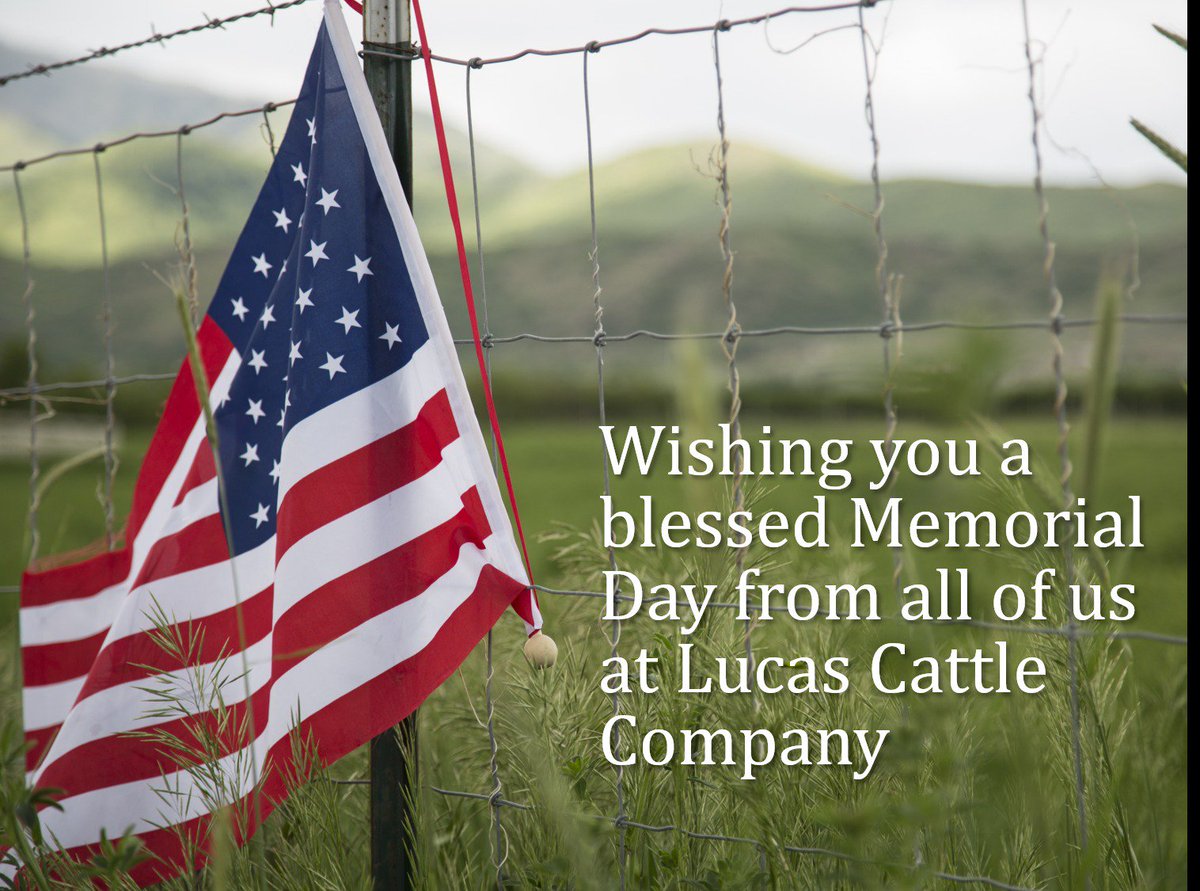 Wishing you a blessed Memorial Day from all of us at @LucasCattleCo. #MemorialDay2018 #lucascattleco #lucasoilproducts #honorthefallen #NeverForgotten #protecttheharvest